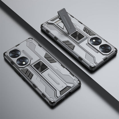 For Honor 70 5G Phone Case Kickstand Hard PC Soft TPU Dual Layer Anti-Slip Rugged Protective Cover