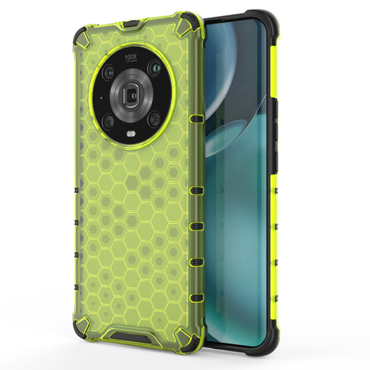 For Honor Magic4 Pro 5G Honeycomb Hybrid Series Heat Dissipation Case Soft TPU + Hard PC Shock-Absorption Phone Cover
