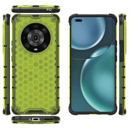 For Honor Magic4 Pro 5G Honeycomb Hybrid Series Heat Dissipation Case Soft TPU + Hard PC Shock-Absorption Phone Cover
