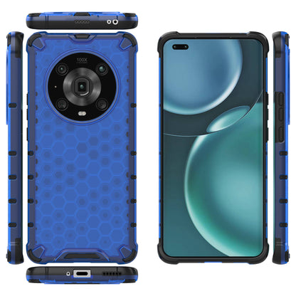 For Honor Magic4 Pro 5G Honeycomb Hybrid Series Heat Dissipation Case Soft TPU + Hard PC Shock-Absorption Phone Cover