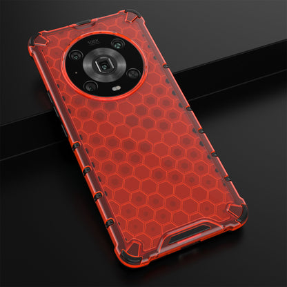 For Honor Magic4 Pro 5G Honeycomb Hybrid Series Heat Dissipation Case Soft TPU + Hard PC Shock-Absorption Phone Cover