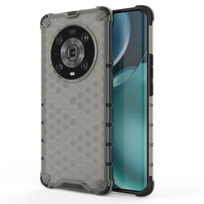 For Honor Magic4 Pro 5G Honeycomb Hybrid Series Heat Dissipation Case Soft TPU + Hard PC Shock-Absorption Phone Cover