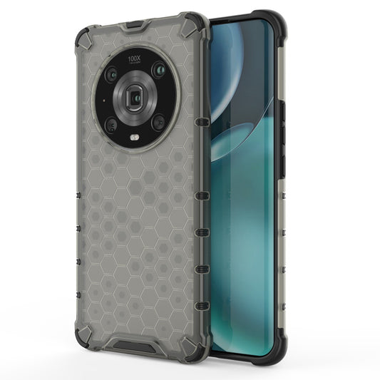 For Honor Magic4 Pro 5G Honeycomb Hybrid Series Heat Dissipation Case Soft TPU + Hard PC Shock-Absorption Phone Cover