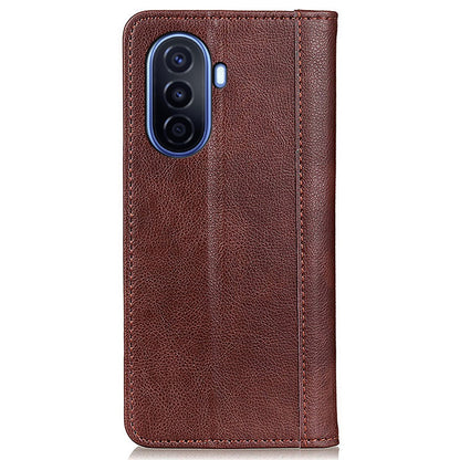For Huawei nova Y70 4G/Y70 Plus 4G Litchi Texture Wallet Flip Cover Split Leather Stand Magnetic Closure Shockproof Folio Case