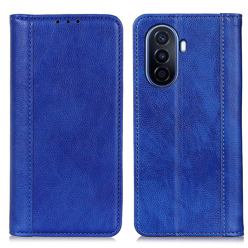 For Huawei nova Y70 4G/Y70 Plus 4G Litchi Texture Wallet Flip Cover Split Leather Stand Magnetic Closure Shockproof Folio Case