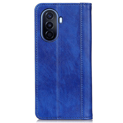 For Huawei nova Y70 4G/Y70 Plus 4G Litchi Texture Wallet Flip Cover Split Leather Stand Magnetic Closure Shockproof Folio Case