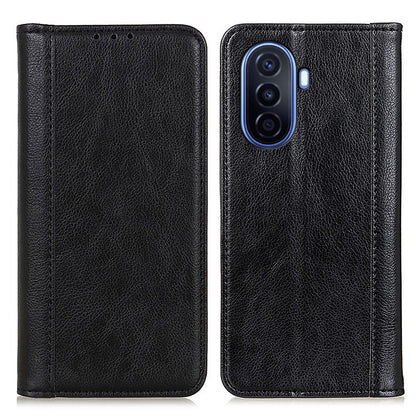 For Huawei nova Y70 4G/Y70 Plus 4G Litchi Texture Wallet Flip Cover Split Leather Stand Magnetic Closure Shockproof Folio Case