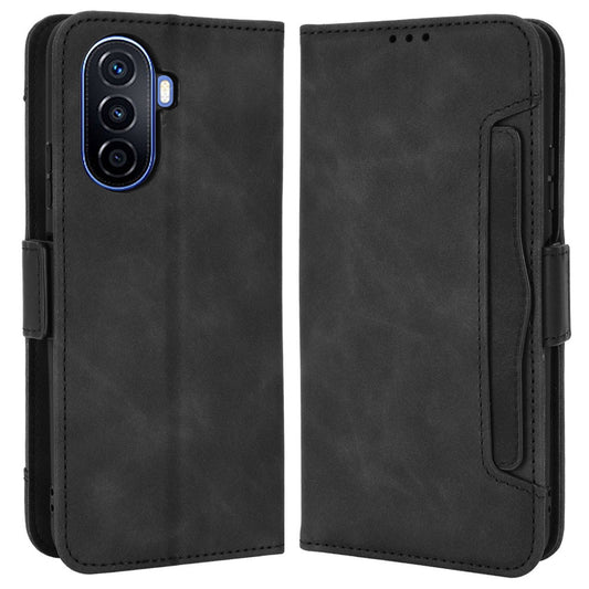 For Huawei nova Y70 4G/nova Y70 Plus 4G Anti-wear PU Leather Case Wallet Stand Anti-shock Phone Cover with Multiple Card Slots