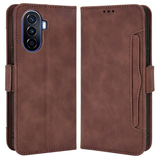For Huawei nova Y70 4G/nova Y70 Plus 4G Anti-wear PU Leather Case Wallet Stand Anti-shock Phone Cover with Multiple Card Slots