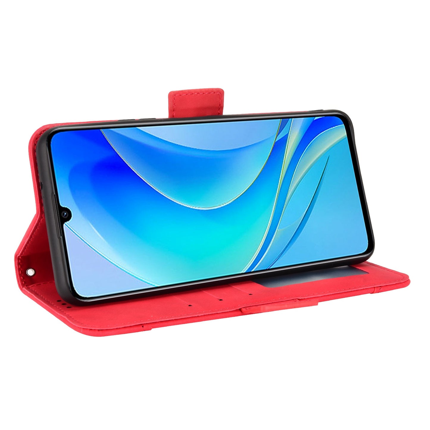 For Huawei nova Y70 4G/nova Y70 Plus 4G Anti-wear PU Leather Case Wallet Stand Anti-shock Phone Cover with Multiple Card Slots