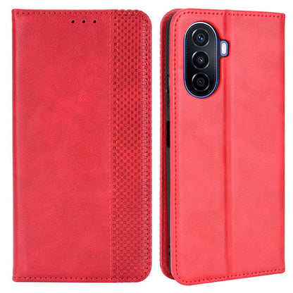 For Huawei nova Y70 4G/nova Y70 Plus 4G PU Leather Retro Texture Anti-wear Cell Phone Case Stand Wallet Shockproof Cover