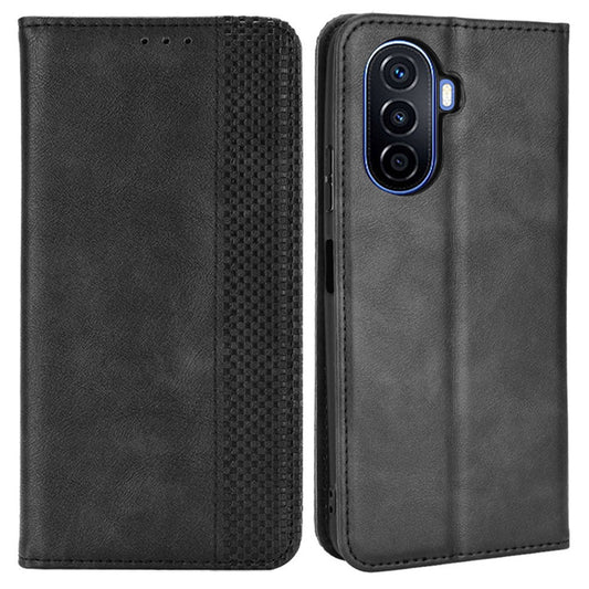 For Huawei nova Y70 4G/nova Y70 Plus 4G PU Leather Retro Texture Anti-wear Cell Phone Case Stand Wallet Shockproof Cover