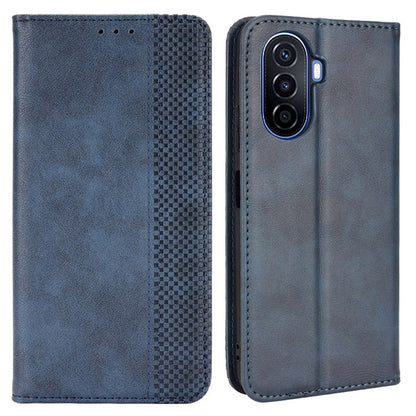 For Huawei nova Y70 4G/nova Y70 Plus 4G PU Leather Retro Texture Anti-wear Cell Phone Case Stand Wallet Shockproof Cover
