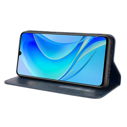 For Huawei nova Y70 4G/nova Y70 Plus 4G PU Leather Retro Texture Anti-wear Cell Phone Case Stand Wallet Shockproof Cover