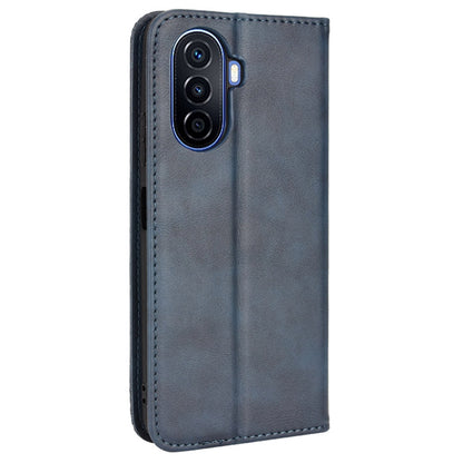 For Huawei nova Y70 4G/nova Y70 Plus 4G PU Leather Retro Texture Anti-wear Cell Phone Case Stand Wallet Shockproof Cover