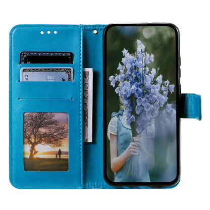 For Honor X30/X9 4G/5G Imprinted Mandala Flower Pattern Wrist Strap Wallet Case PU Leather Stand Feature Flip Cover