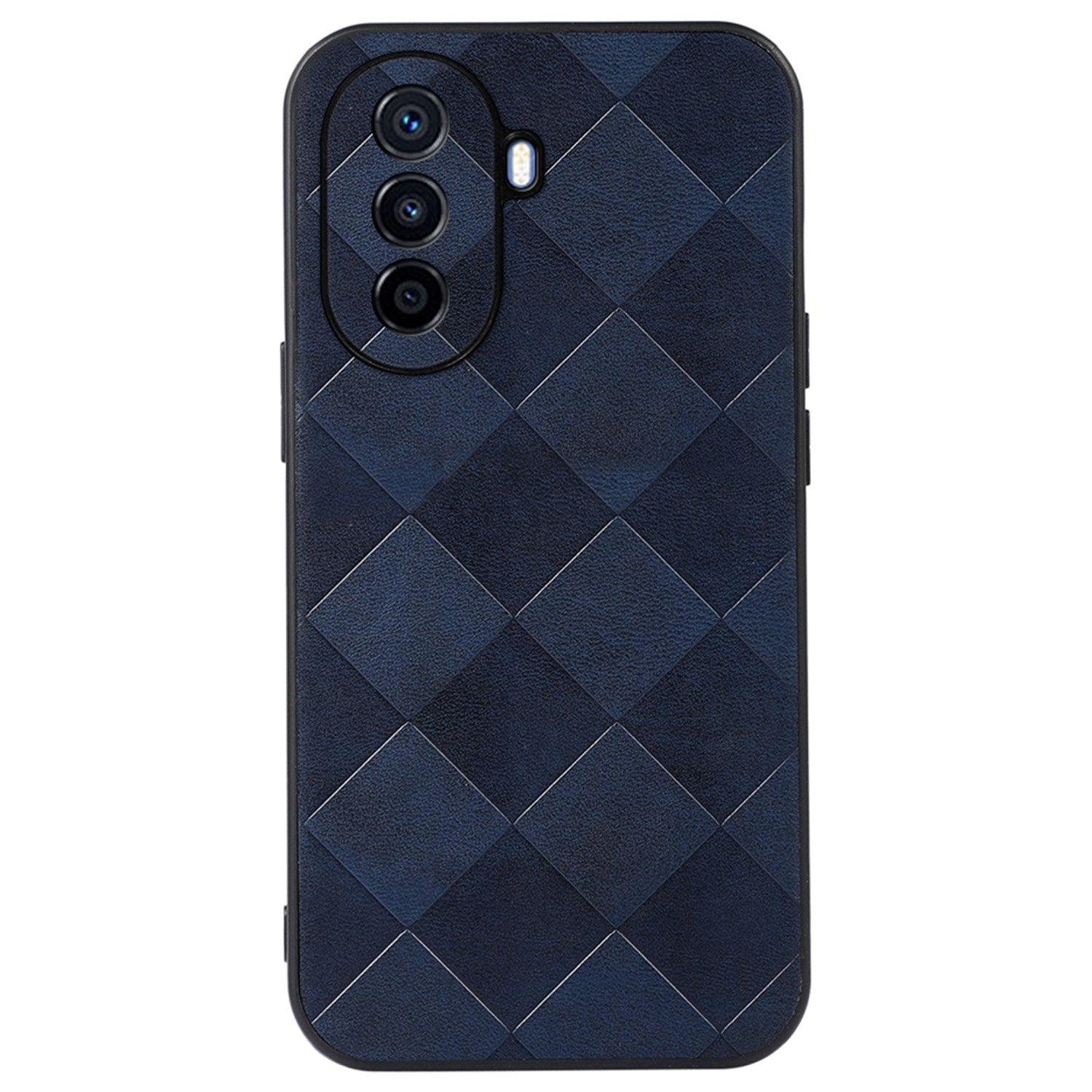 For Huawei Enjoy 50/nova Y70 4G/nova Y70 Plus 4G PU Leather  Grid Texture Phone Case Soft TPU Hard PC Hybrid Shockproof Cover