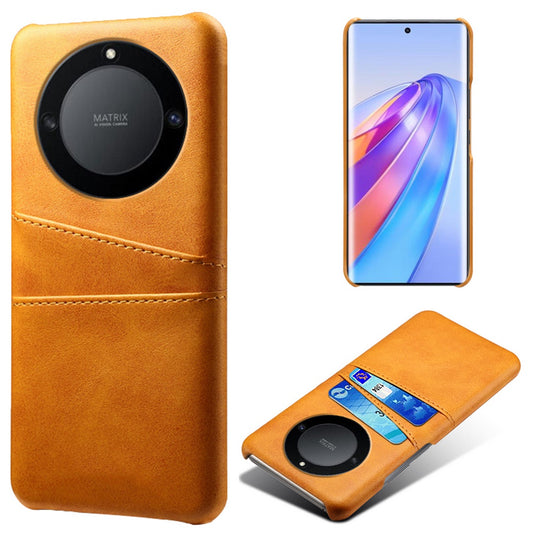 For Honor X40 5G PU Leather Coated Hard PC Hybrid Phone Case Shockproof Anti-Scratch Dual Card Slots Cover