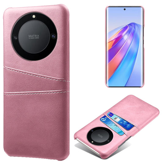 For Honor X40 5G PU Leather Coated Hard PC Hybrid Phone Case Shockproof Anti-Scratch Dual Card Slots Cover
