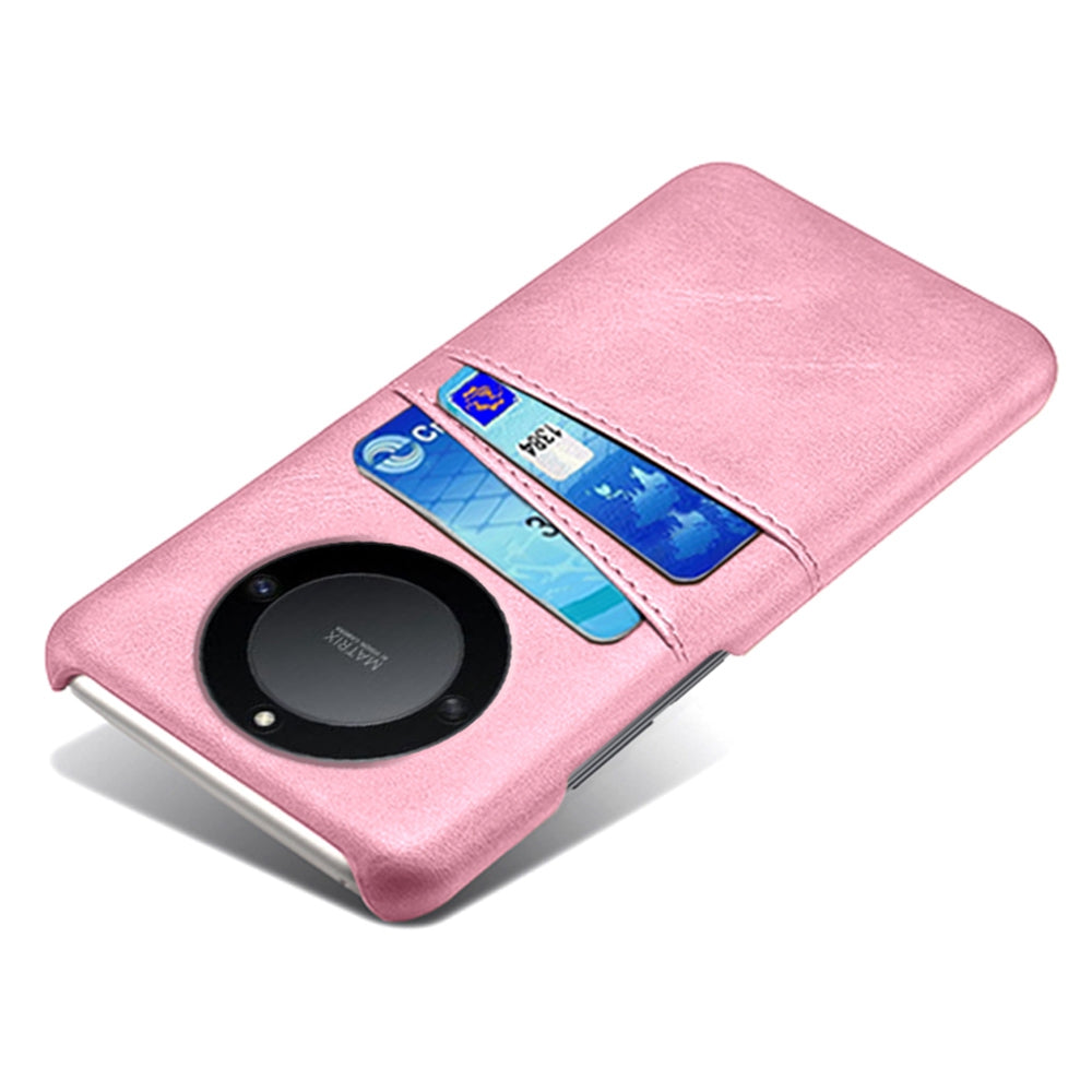 For Honor X40 5G PU Leather Coated Hard PC Hybrid Phone Case Shockproof Anti-Scratch Dual Card Slots Cover