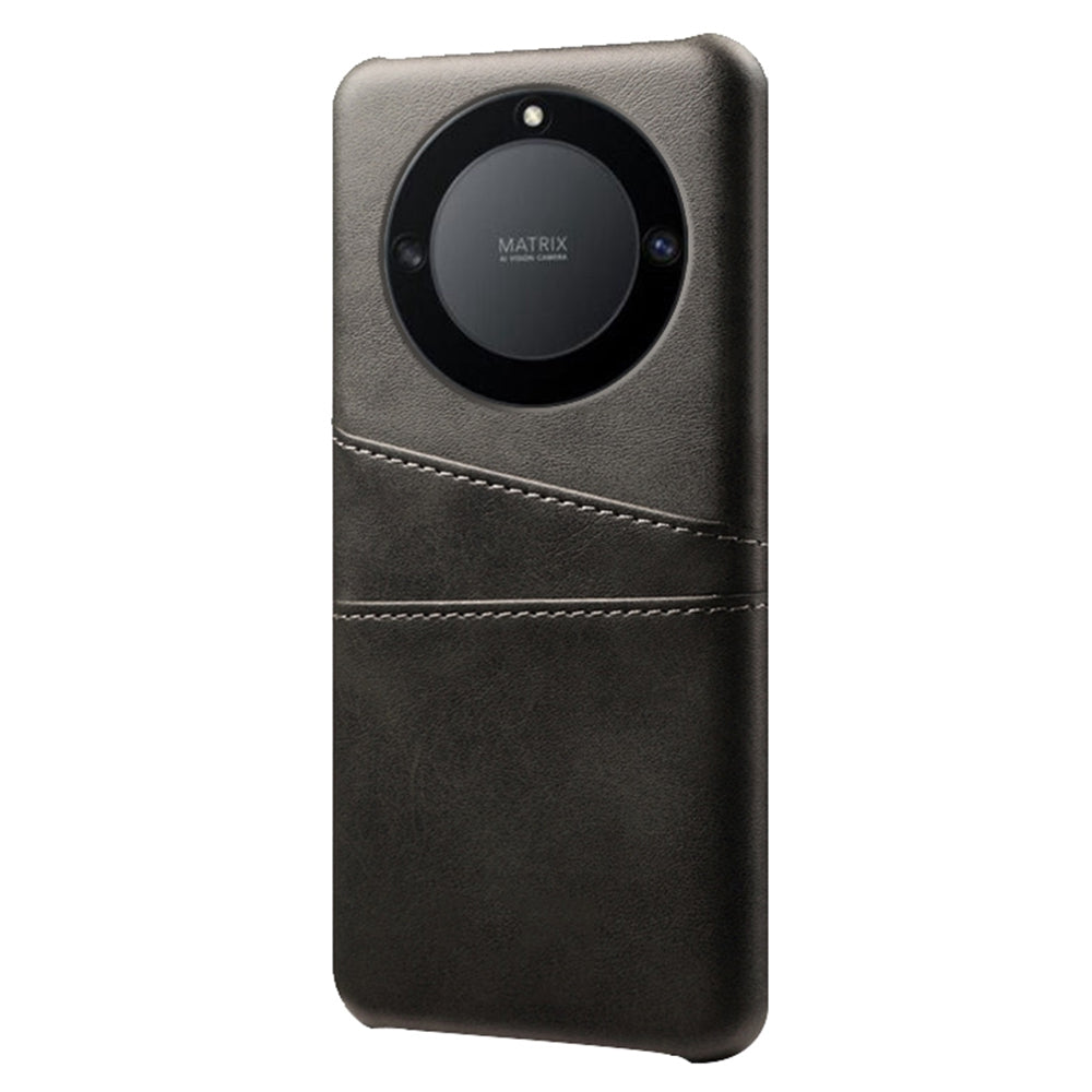 For Honor X40 5G PU Leather Coated Hard PC Hybrid Phone Case Shockproof Anti-Scratch Dual Card Slots Cover
