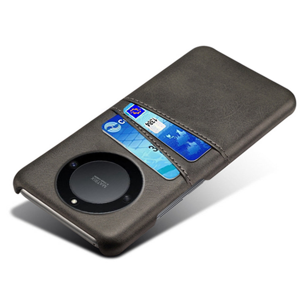 For Honor X40 5G PU Leather Coated Hard PC Hybrid Phone Case Shockproof Anti-Scratch Dual Card Slots Cover