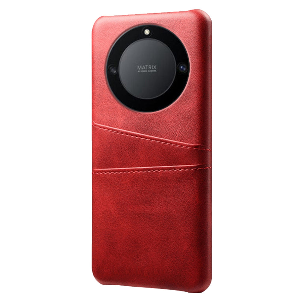 For Honor X40 5G PU Leather Coated Hard PC Hybrid Phone Case Shockproof Anti-Scratch Dual Card Slots Cover