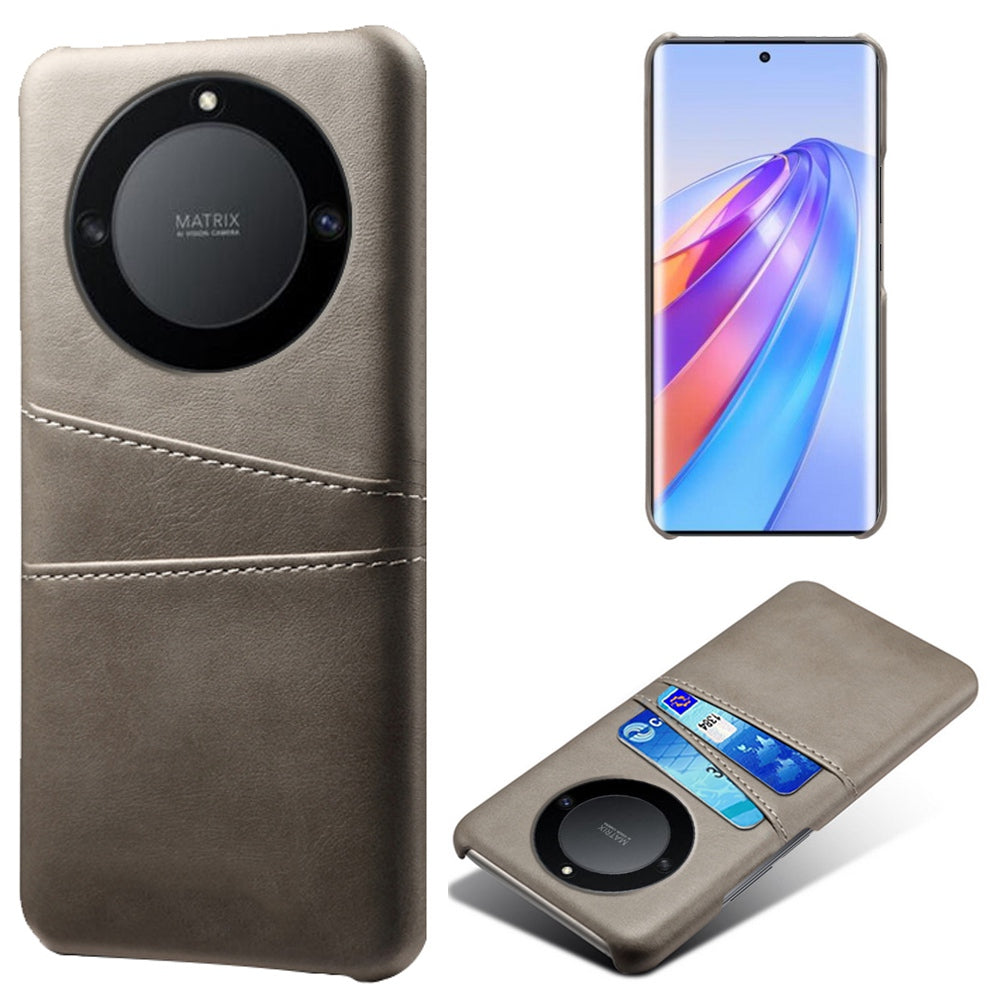 For Honor X40 5G PU Leather Coated Hard PC Hybrid Phone Case Shockproof Anti-Scratch Dual Card Slots Cover