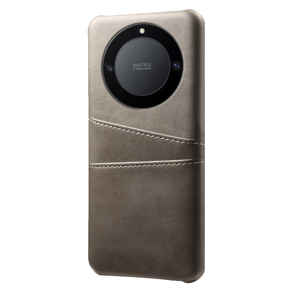 For Honor X40 5G PU Leather Coated Hard PC Hybrid Phone Case Shockproof Anti-Scratch Dual Card Slots Cover