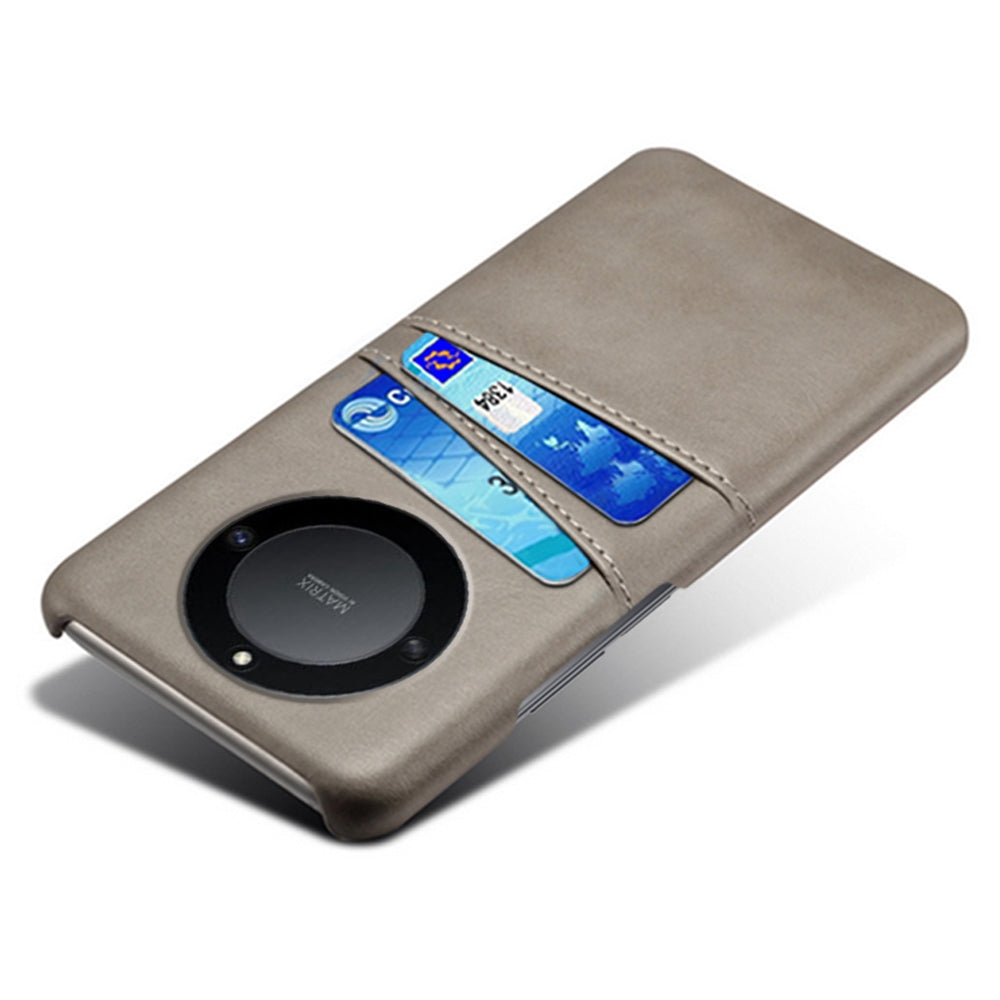 For Honor X40 5G PU Leather Coated Hard PC Hybrid Phone Case Shockproof Anti-Scratch Dual Card Slots Cover