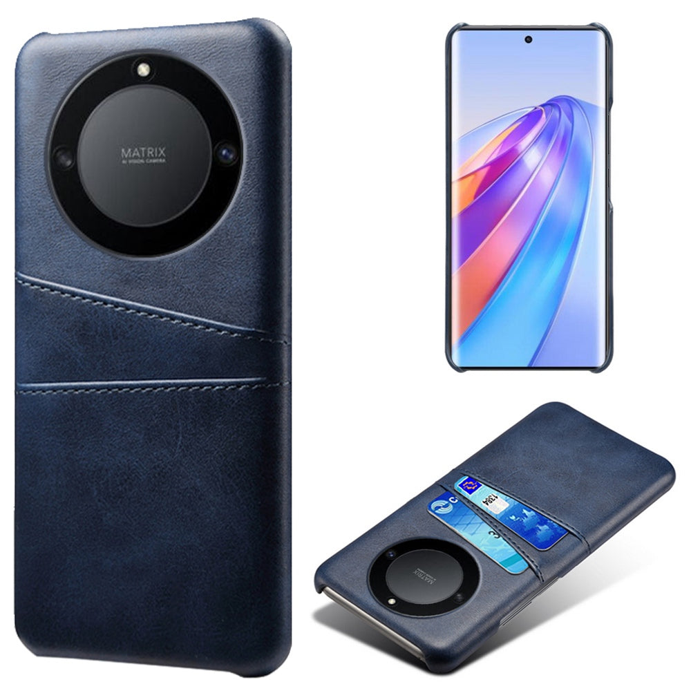 For Honor X40 5G PU Leather Coated Hard PC Hybrid Phone Case Shockproof Anti-Scratch Dual Card Slots Cover
