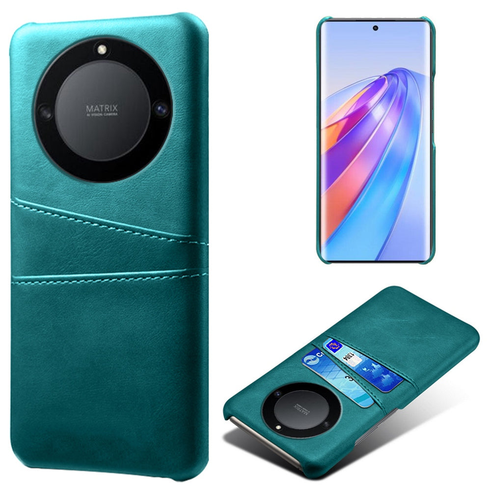 For Honor X40 5G PU Leather Coated Hard PC Hybrid Phone Case Shockproof Anti-Scratch Dual Card Slots Cover