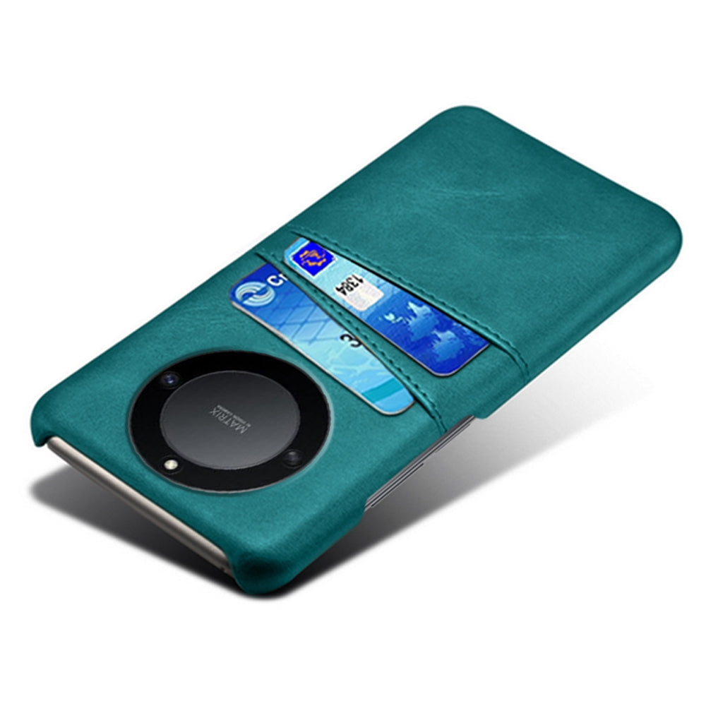 For Honor X40 5G PU Leather Coated Hard PC Hybrid Phone Case Shockproof Anti-Scratch Dual Card Slots Cover