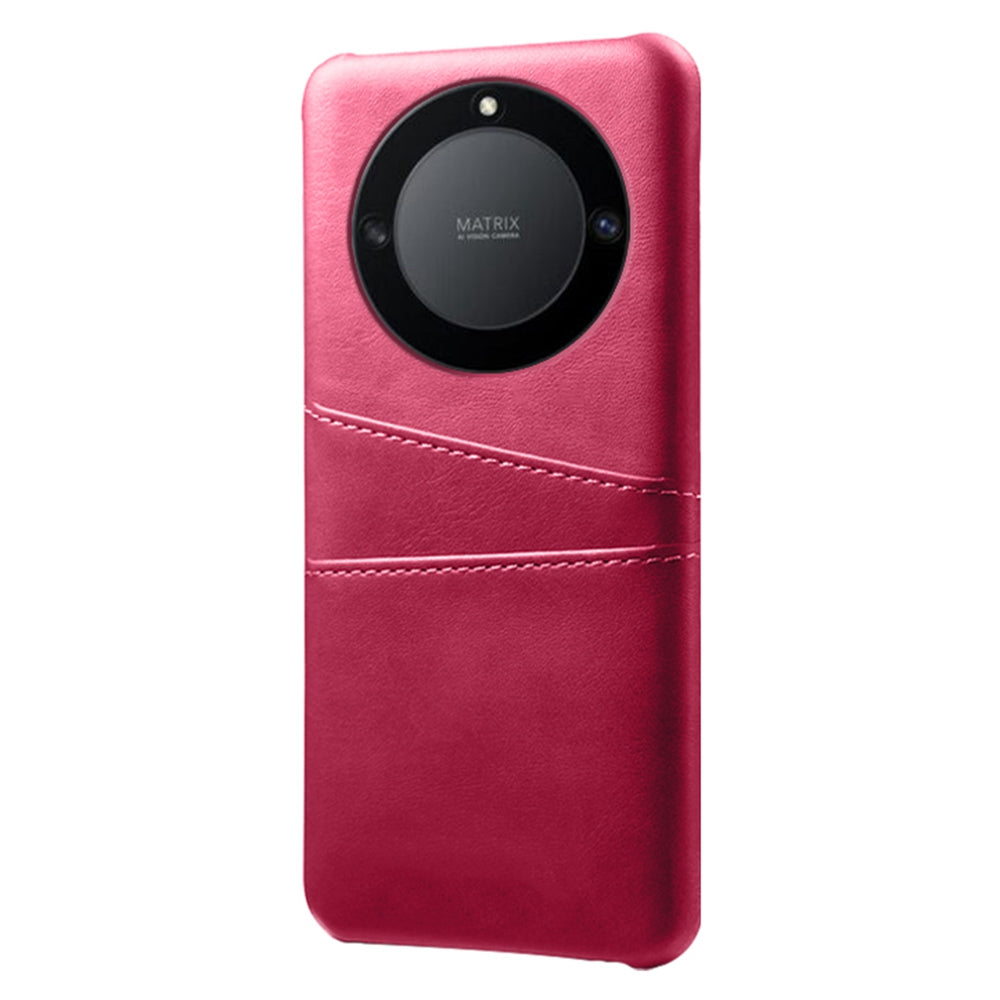 For Honor X40 5G PU Leather Coated Hard PC Hybrid Phone Case Shockproof Anti-Scratch Dual Card Slots Cover