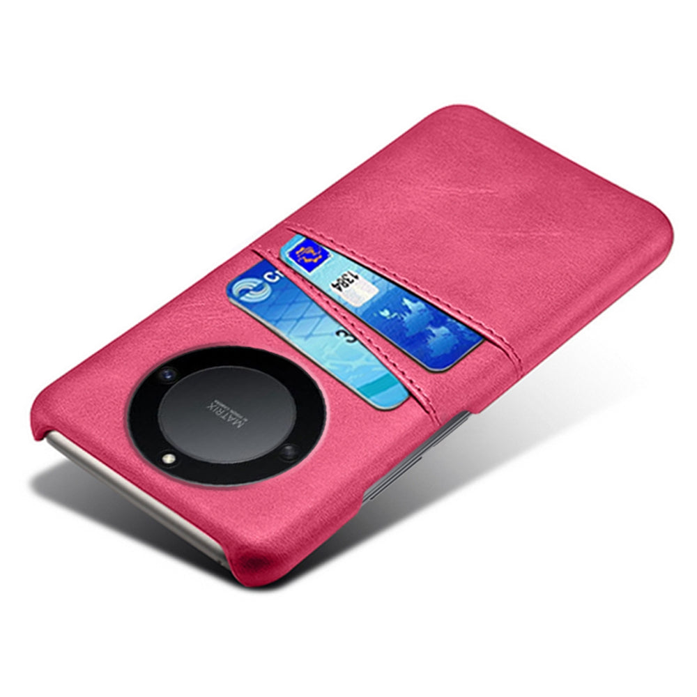 For Honor X40 5G PU Leather Coated Hard PC Hybrid Phone Case Shockproof Anti-Scratch Dual Card Slots Cover