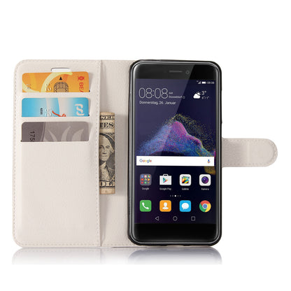For Huawei P8 Lite (2017) / Honor 8 Lite Litchi Grain Leather Case 3 Card Holders with 1 Cash Pocket Wallet