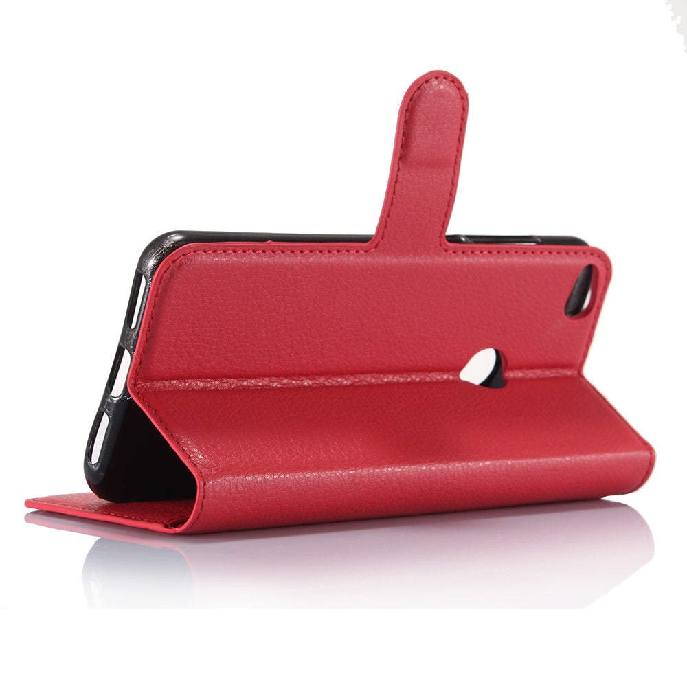 For Huawei P8 Lite (2017) / Honor 8 Lite Litchi Grain Leather Case 3 Card Holders with 1 Cash Pocket Wallet