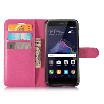 For Huawei P8 Lite (2017) / Honor 8 Lite Litchi Grain Leather Case 3 Card Holders with 1 Cash Pocket Wallet