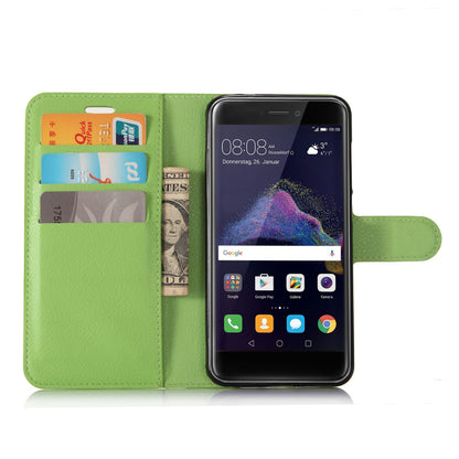 For Huawei P8 Lite (2017) / Honor 8 Lite Litchi Grain Leather Case 3 Card Holders with 1 Cash Pocket Wallet