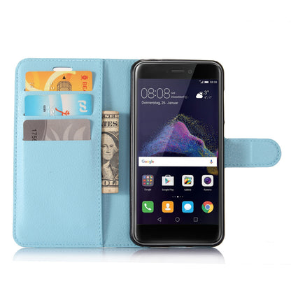 For Huawei P8 Lite (2017) / Honor 8 Lite Litchi Grain Leather Case 3 Card Holders with 1 Cash Pocket Wallet