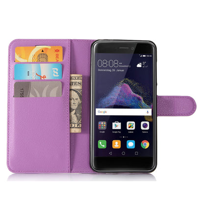 For Huawei P8 Lite (2017) / Honor 8 Lite Litchi Grain Leather Case 3 Card Holders with 1 Cash Pocket Wallet