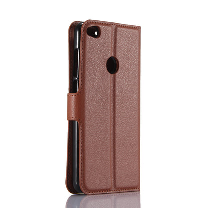 For Huawei P8 Lite (2017) / Honor 8 Lite Litchi Grain Leather Case 3 Card Holders with 1 Cash Pocket Wallet