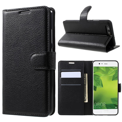 For Huawei P10 Litchi Skin Leather Stand Cover with Separated Wallet Design Anti-Collision Protection
