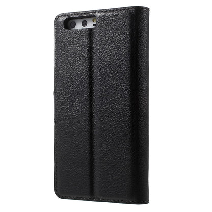 For Huawei P10 Litchi Skin Leather Stand Cover with Separated Wallet Design Anti-Collision Protection