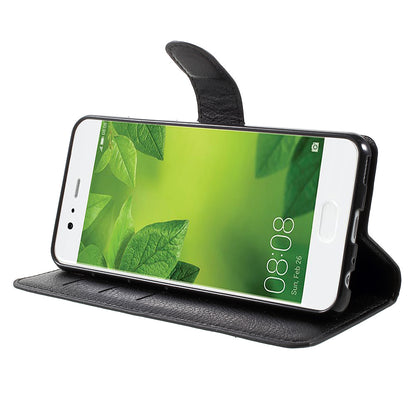 For Huawei P10 Litchi Skin Leather Stand Cover with Separated Wallet Design Anti-Collision Protection