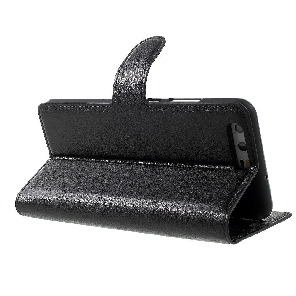 For Huawei P10 Litchi Skin Leather Stand Cover with Separated Wallet Design Anti-Collision Protection