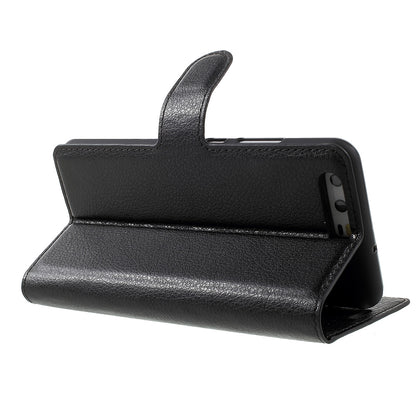 For Huawei P10 Litchi Skin Leather Stand Cover with Separated Wallet Design Anti-Collision Protection