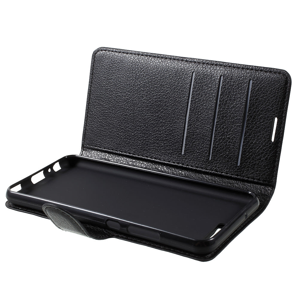 For Huawei P10 Litchi Skin Leather Stand Cover with Separated Wallet Design Anti-Collision Protection