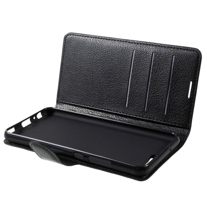 For Huawei P10 Litchi Skin Leather Stand Cover with Separated Wallet Design Anti-Collision Protection