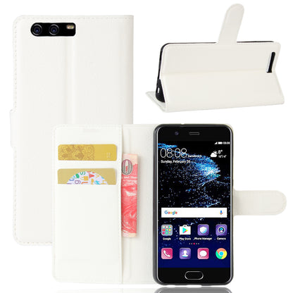 For Huawei P10 Litchi Skin Leather Stand Cover with Separated Wallet Design Anti-Collision Protection